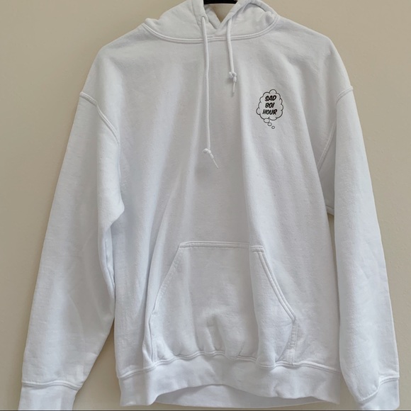 sad boi hour hoodie white